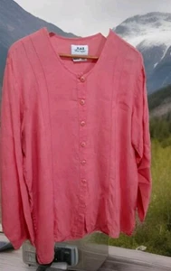 Flax Jeanne Engelhart Linen Tunic Blouse Relaxed Coral Beach Wmns M 40" Chest - Picture 1 of 3