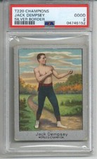 1910 T220 MECCA CHAMPIONS SILVER BORDER JACK DEMPSEY BOXING CARD PSA 2 VERY RARE