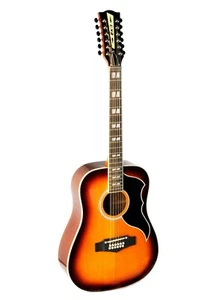 Eko Ranger 12 Dreadnought Vintage Reissue Honey Burst Spruce Top Acoustic Guitar - Picture 1 of 9