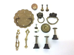 Mixed Lot of Brass Metal Porcelain Plastic Hardware Handles & Pulls - Used - Picture 1 of 12