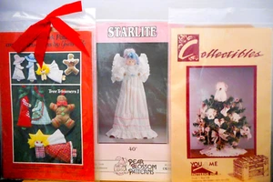 3 NEW Christmas Patterns- Calico Ornaments-40" Angel-Victorian Type Ornaments-24 - Picture 1 of 3