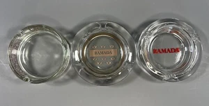 Ramada Hotel Ashtray Lot of 3 Glass Vintage Round - Picture 1 of 10