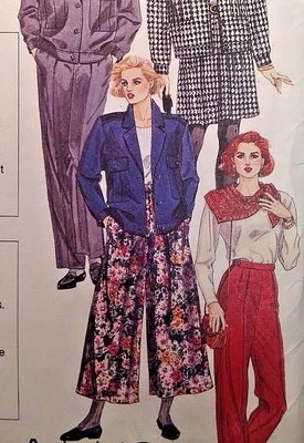 Vtg Uncut McCalls 6176 Sew Pattern Wide Legged Culottes Gaucho Pants Skort 14 - Image 1 of 3