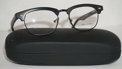 High Quality Vintage Eyeglasses Small Black Black Metal B8004 53 15 140 - Image 1 of 4