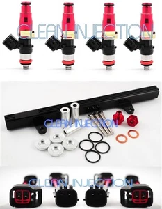 fit Nissan 180sx 240sx s13 SR20 SR20DET bosch ev14 650cc Fuel Injectors rail blk - Picture 1 of 1