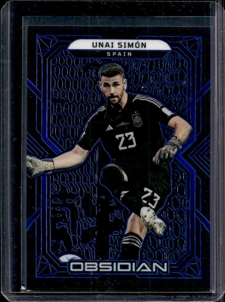 2022-23 Panini Obsidian Soccer Unai Simon Electric Etch Blue #04/25 Spain