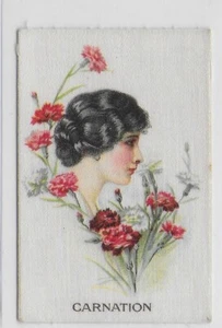Original 1914 My Weekly – Floral Beauties, Carnation (Silk) Trade Card - Picture 1 of 2