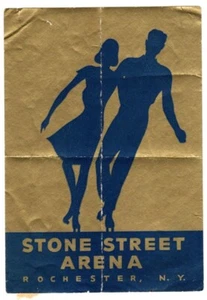 Vintage Stone Street Arena Rochester, N.Y. Roller Skating Sticker Label 1940's - Picture 1 of 2