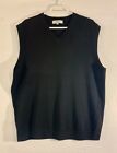Turnbury V-Neck Sweater Vest 100% Extra Fine Merino Wool Black Men's Size Xl