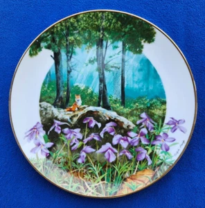 Piatto porcellana Royal Windsor Wildflowers of the South: Birdsfoot Violet #8586 volpe - Foto 1 di 2