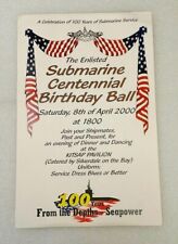 Vintage US Navy Submarine Ball Poster, USN Centennial Millennial Sub Memorabilia