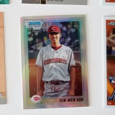 YEN-WEN KUO ROOKIE # 758/777 BOWMAN CHROME REFRACTOR CARD # BCP80 - Image 1 of 2