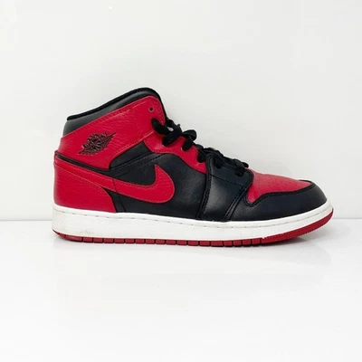 Nike Niños Air Jordan 1 Mid 554725-074 Rojo Zapatos de Baloncesto Tenis Talla 7Y Foto 1 de 4