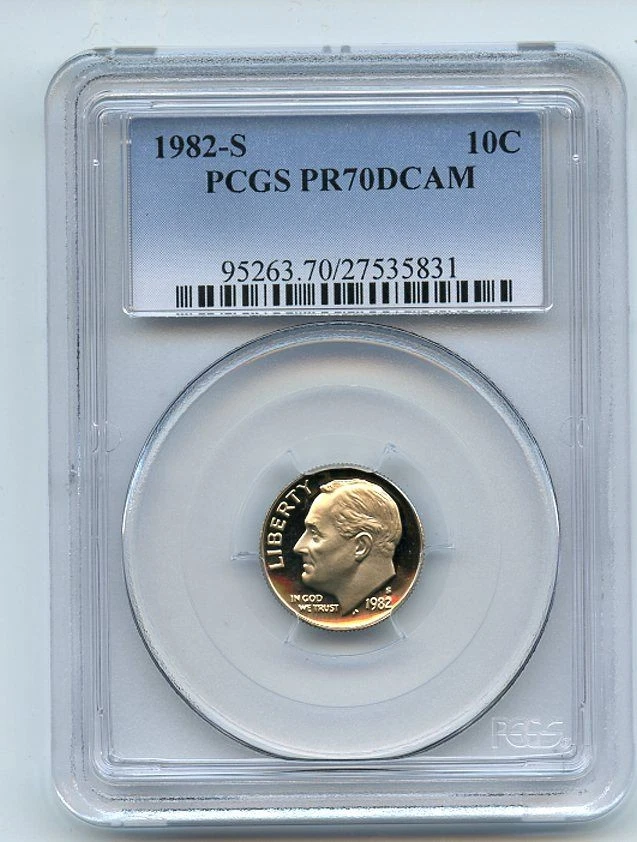 1982 S 10C Roosevelt Dime Proof PCGS PR70DCAM - Image 1 of 1