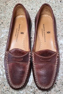 Martin Dingman Driving Loafers Low Moccasins Textured Leather Men 9M Brazil - Picture 1 of 14