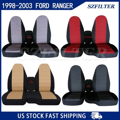 FUNDAS DE ASIENTO DE COCHE DELANTERAS PARA FORD RANGER 1998-2003 60/40 ASIENTOS TRASEROS ALTOS Foto 1 de 2
