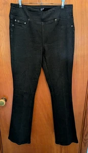 Diane Gilman DG2 Women's Black Pull-on Stretch Jeans Pants Size Medium Bootcut - Picture 1 of 5