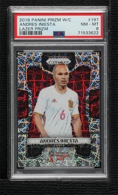 2018 Panini Prizm World Cup Lazer Prizm Andres Iniesta #197 PSA 8 - Image 1 of 2