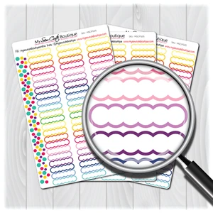 Scallop Box Planner Stickers for Diary Calendars, Journals and Scrapbooking - Picture 1 of 4
