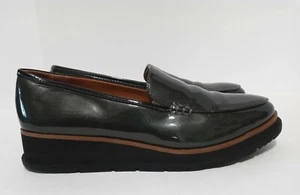 Franco Sarto Ayers Patent Leather Loafers Slip On Shoes 9 Gray Chunky Platform - Picture 1 of 9