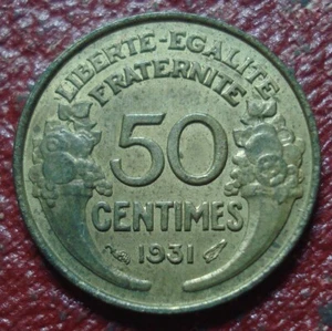 1931 FRANCE 50 CENTIMES IN EF-AU CONDITION - Picture 1 of 2