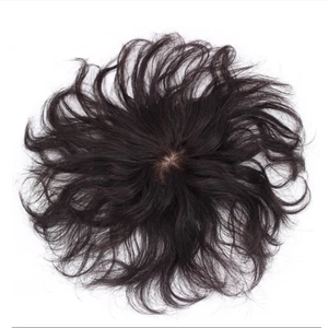 100% Human Hair Toupee Topper Mono Lace Bob Clip Hairpiece Top Wig for Women Men - Picture 1 of 7