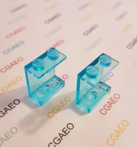 2 x Lego 4864a Panel 1 x 2 x 2 - Solid Studs TRANS-LIGHT BLUE - Imagen 1 de 1
