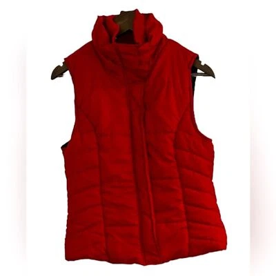 Outer edge, red puffer vest full zip and snap closure women L - Image 1 of 4