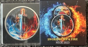 2023 Niue Sword of Truth Sword of Ice and Fire Edition 1oz Silver Coin 101/300🔥 - Picture 1 of 6