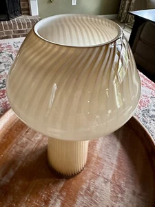 ⭐️Vintage neutrale Töne Glas Vase italienischer Murano Stil schweres Stück mundgeblasen - Bild 1 von 11