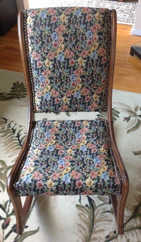 LOVELY ANTIQUE ROCKING CHAIR TAPESTRY BACK AND SEAT Cover