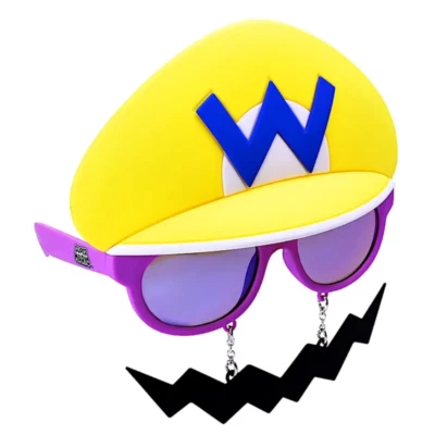 Nintendo Super Mario Bros Sunglasses Sun-Staches of the Super Wario Yellow UV400 - Image 1 of 4