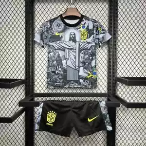 Maglia Brasile Cristo Redentore Brazil Fan Edition Football Kit Kids Bambini - Imagen 1 de 7