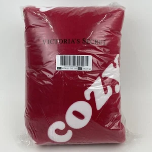 Victorias Secret Red LETS GET COZY Sherpa Throw Blanket Soft Warm 50” x 60” New - Picture 1 of 6