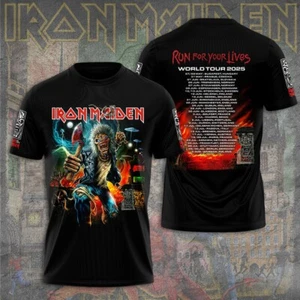 RARE!!! Iron Maiden 2025 Run For Your Lives Tour Shirt 13298 S-5XL Fans Gift - Picture 1 of 5