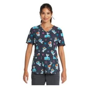 Scrubstar Women’s Olaf Meltdown Scrub Top - Picture 1 of 6