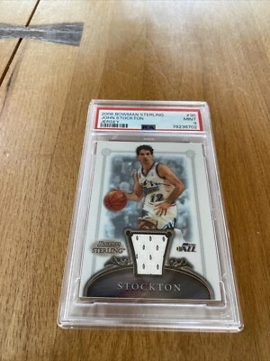 John Stockton 2007 Bowman Sterling Jersey #30 PSA 9 - Image 1 of 2