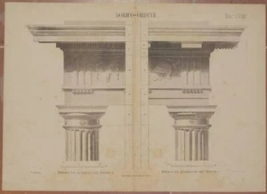 Lithography Architecture Doric Order Dentils Modiglioni Vignola Architect 1890 - Picture 1 of 1