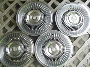 VINTAGE 1963 1964 CADILLAC CADY ELDORADO FLEETWOOD DEVILLE HUBCAPS WHEEL COVERS - Picture 1 of 9
