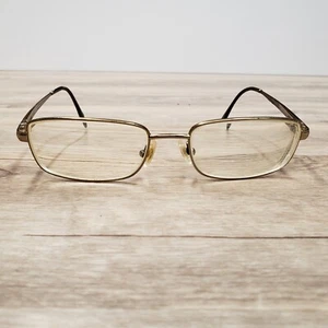 Safilo Elasta Eyeglasses Frame 7163 01WK Men's Gold Tone Rectangle 145 - Picture 1 of 8