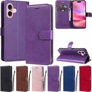 For iPhone 16 15 14 13 12 11 XR SE 7 8 Plus Flip Wallet Leather Phone Case Cover - Picture 1 of 44