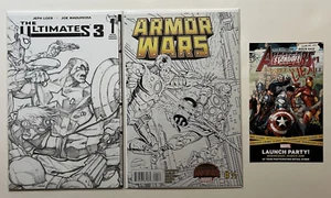 ULTIMATES 3 BUCHMARKT #1 ARMOR WARS 1/2 SECRET WARS S/W SKETCH MARVEL VARIANTEN - Bild 1 von 1