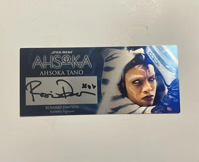 Placa Star Wars Ahsoka Tano 3x7 firmada Rosario Dawson Foto 1 de 2