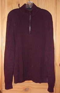 Calvin Klein Pullover braun gerippt Baumwolle 1/2 Zip, Herren XL - Bild 1 von 4