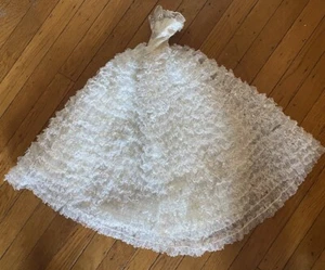 Abito bambola vintage 22” pizzo sposa argento filo metallizzato vita 4” senza marchio - Foto 1 di 9