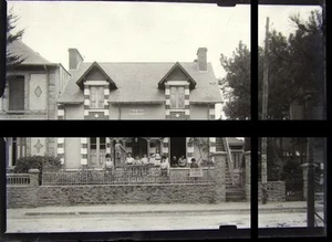 PLAQUE VERRE PHOTO NEGATIF 1910 VACANCES NORMANDIE LA VILLA ALICE holiday house - Foto 1 di 1
