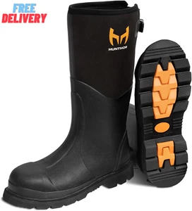 Rubber Work Boots, Steel Toe Rubber Boots for Men, Waterproof 6Mm Neoprene Rubbe - Picture 1 of 12