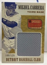 Miguel Cabrera 2013 Panini Americas Pastime Jumbo Swatches GU Jersey /125 TIGERS