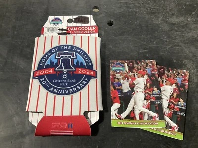 PHILLIES~2024 Citizens Bank Park 20th Anniversary KOOZIE & 3 POCKET SCHEDULE SGA - Image 1 of 2