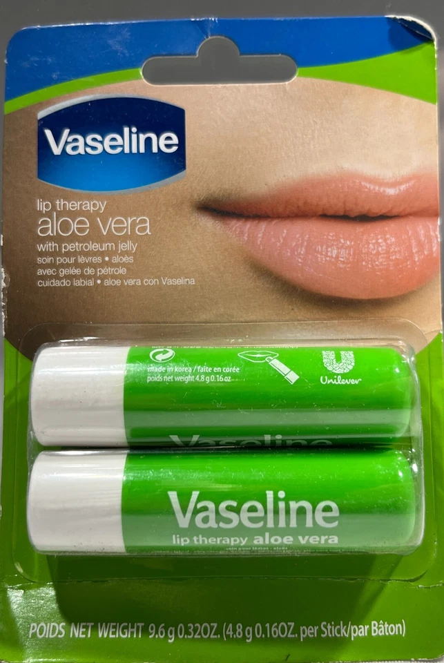 Vaseline Lip Therapy Aloe Care Twin Pack